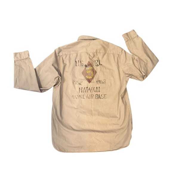 Polo Ralph Lauren khaki brown Hawaii 5 Naval Air Base Military shirt M 1953 RL67 - Picture 1 of 6